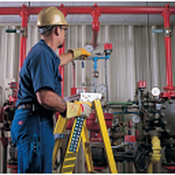 Werner 7308 8ft Type IAA Fiberglass Step Ladder, Single-Sided, Yellow, 375 lb Duty Rating product image