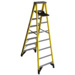 Werner 7308S 8ft Type IAA Fiberglass Step Ladder with Shelf, Single-Sided, 375 lb Duty Rating product image