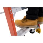 Werner PD6203-4C 9ft Reach Fiberglass Podium Ladder, 3ft Platform Height, Type IA, Factory-Installed Casters product image