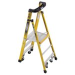 Werner PD7303-4C 9ft Reach Fiberglass Podium Ladder with Casters, 3ft Type IAA, 29 lb product image