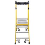 Werner PD7303-4C 9ft Reach Fiberglass Podium Ladder with Casters, 3ft Type IAA, 29 lb product image