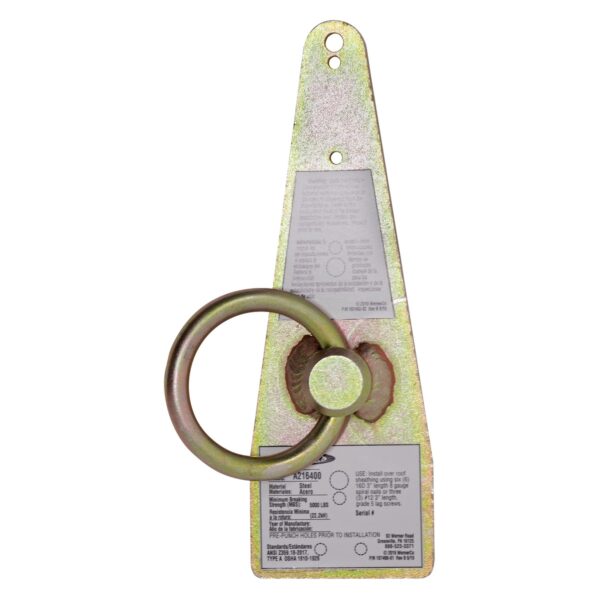 Werner A216400 Steel Bull Ring Anchorage Connector, Zinc Plated, Gold, 12 in L product image