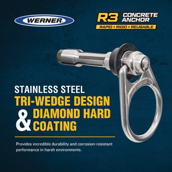 Werner A510300 R3 Reusable 5K Concrete Anchor, Stainless Steel Tri-Wedge, 7.5 in product image