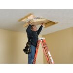 Werner AH2210C Aluminum Attic Ladder, 22.5 in W x 54 in L, Fits 8?10 ft Ceilings, 375 lb Load product image