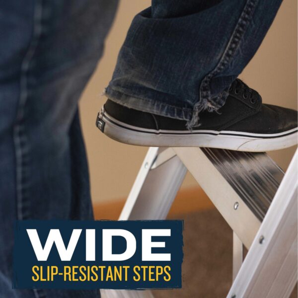 Werner AH2510C Aluminum Attic Ladder, 25 in x 54 in Opening, 8 ft?10 ft Ceiling, 375 lb Load product image