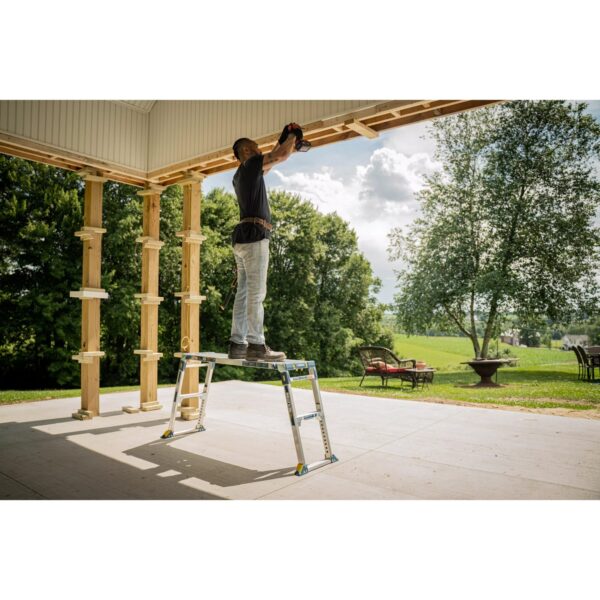 Werner AP-2030-MP3 Aluminum Work Platform, Adjustable 20?30 in Height, 300 lb Load, 46 in x 14 in Deck product image