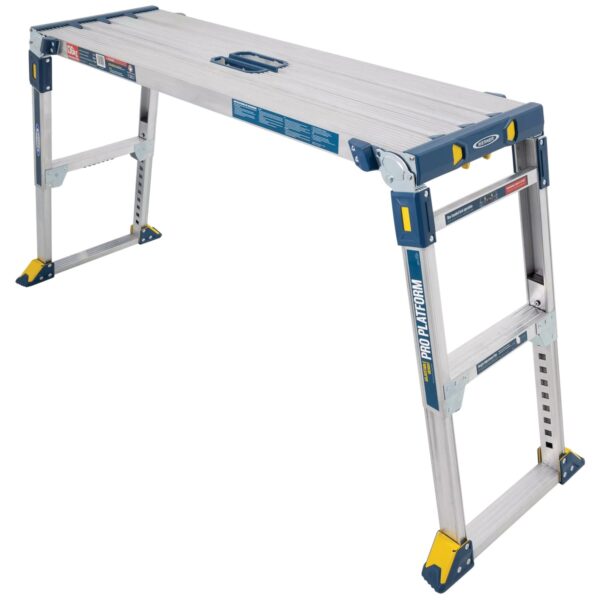 Werner AP-2030-MP3 Aluminum Work Platform, Adjustable 20?30 in Height, 300 lb Load, 46 in x 14 in Deck product image