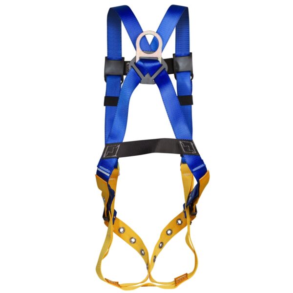 Werner H412002XQC BaseWear Standard Back D-Ring Harness, QC Chest, Tongue Buckle Legs, M/L, Blue/Yellow product image