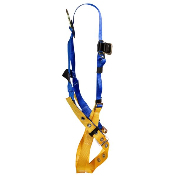 Werner H412002XQC BaseWear Standard Back D-Ring Harness, QC Chest, Tongue Buckle Legs, M/L, Blue/Yellow product image