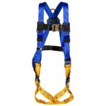Werner H412002XQC BaseWear Standard Back D-Ring Harness, QC Chest, Tongue Buckle Legs, M/L, Blue/Yellow product image