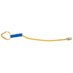 Werner C313100 6ft DeCoil Single Leg Lanyard, DCELL Shock Pack, 1 in Web, Loop to Snap Hook product image