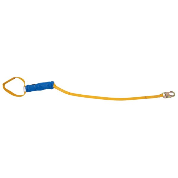 Werner C313100 6ft DeCoil Single Leg Lanyard, DCELL Shock Pack, 1 in Web, Loop to Snap Hook product image