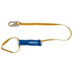 Werner C313100 6ft DeCoil Single Leg Lanyard, DCELL Shock Pack, 1 in Web, Loop to Snap Hook product image