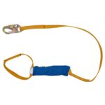 Werner C313100 6ft DeCoil Single Leg Lanyard, DCELL Shock Pack, 1 in Web, Loop to Snap Hook product image