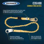 Werner C351100 SoftCoil Single Leg Lanyard, 6 ft, Energy Absorbing Inner Core, Snap Hook product image