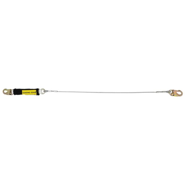 Werner C361120LE 6ft Single Leg Cable Leading Edge Lanyard, DCELL Shock Pack, 1/4 in Vinyl-Coated Cable, Snap Hook product image