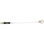 Werner C361220LE 6ft Single Leg Cable Leading Edge Lanyard, DCELL Shock Pack, 1/4 in Vinyl-Coated Cable, Rebar Hook product image