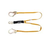 Werner C411220 TwinLeg Free Fall Lanyard, 12 ft Free Fall/400 lb (6 ft Free Fall), Snap & Rebar Hooks, Yellow product image