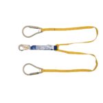 Werner C411400 DeCoil TwinLeg Lanyard, 6 ft, DCELL Shock Pack, 1 in Web, Snap Hook, Large Carabiner product image