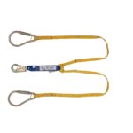 Werner C411400 DeCoil TwinLeg Lanyard, 6 ft, DCELL Shock Pack, 1 in Web, Snap Hook, Large Carabiner product image