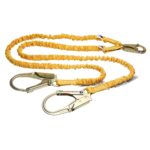 Werner C451200 SoftCoil TwinLeg Lanyard, 6 ft, Non-elastic Internal Energy Absorbing, Snap Hook to Rebar Hook product image