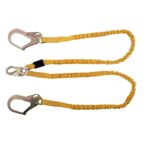 Werner C451200 SoftCoil TwinLeg Lanyard, 6 ft, Non-elastic Internal Energy Absorbing, Snap Hook to Rebar Hook product image
