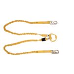 Werner C453100 SoftCoil TwinLeg Lanyard, 6 ft, Non-elastic Internal Energy Absorbing, Loop to 3/4 in Snap Hooks product image