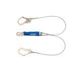 Werner C461200 DeCoil Cable TwinLeg Lanyard, 6 ft, 1/4 in Vinyl-Coated Steel Cable, Snap Hook to Harness, Rebar Hooks product image