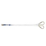 Werner C461400 DeCoil Cable TwinLeg Lanyard, 6 ft, 1/4 in Vinyl-Coated Steel Cable, Snap Hook, Large Carabiner product image