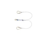 Werner C461400 DeCoil Cable TwinLeg Lanyard, 6 ft, 1/4 in Vinyl-Coated Steel Cable, Snap Hook, Large Carabiner product image