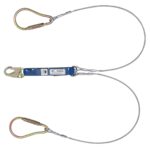 Werner C461400 DeCoil Cable TwinLeg Lanyard, 6 ft, 1/4 in Vinyl-Coated Steel Cable, Snap Hook, Large Carabiner product image