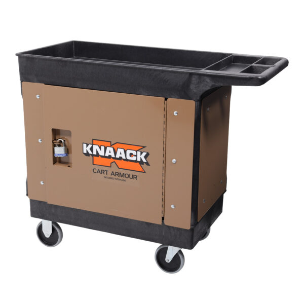 KNAACK CA-02 Cart Armour Mobile Cart Security Paneling for Rubbermaid 9T66-00, ULINE H-2503XX, Tan, 16-Gauge Steel product image
