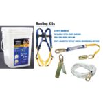 Werner K111201 Roofing Kit 50ft Basic Pass-thru Buckle Harness with Reusable Roof Anchor, Poly-dac Lifeline and Rope Grab product image