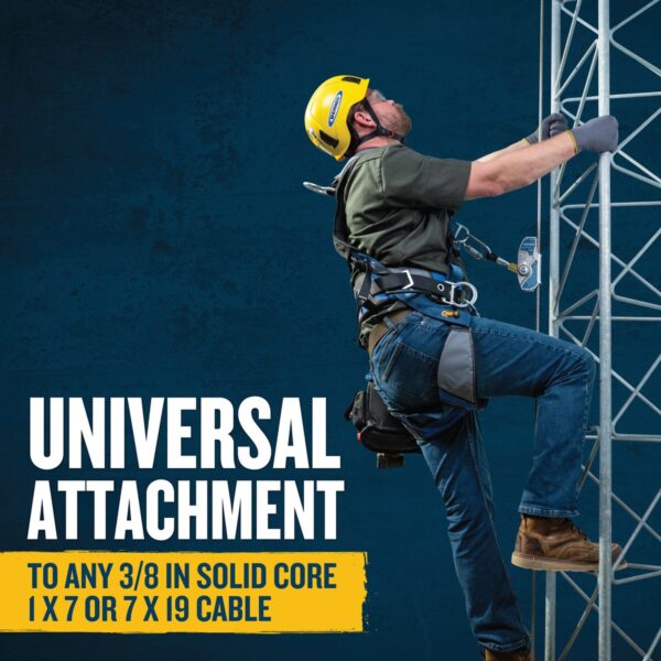 Werner L213500 Cable Grab, Compatible with 3/8 in Solid-Core 1x7 or 7x19 Cable, ANSI Z359.16 product image