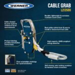 Werner L213500 Cable Grab, Compatible with 3/8 in Solid-Core 1x7 or 7x19 Cable, ANSI Z359.16 product image