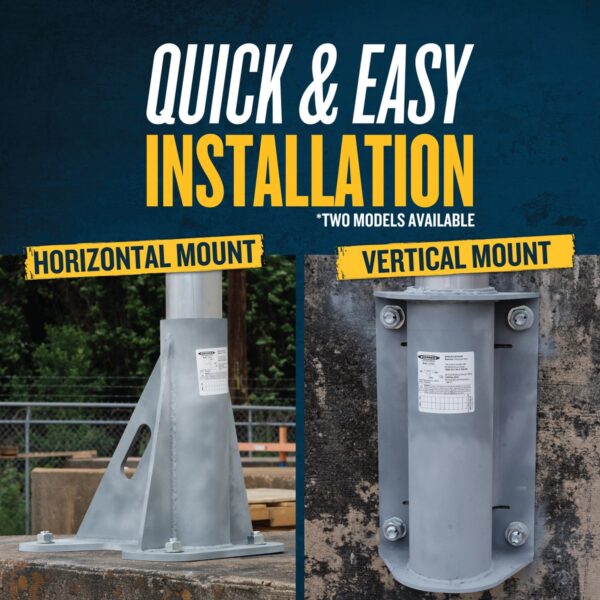 Werner L400004 Horizontal Stanchion Base, Steel, 18 in L x 12 in W x 16 in H, 53 lb product image