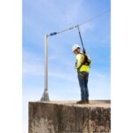 Werner L400004 Horizontal Stanchion Base, Steel, 18 in L x 12 in W x 16 in H, 53 lb product image