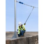 Werner L400004 Horizontal Stanchion Base, Steel, 18 in L x 12 in W x 16 in H, 53 lb product image