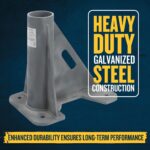 Werner L400004 Horizontal Stanchion Base, Steel, 18 in L x 12 in W x 16 in H, 53 lb product image