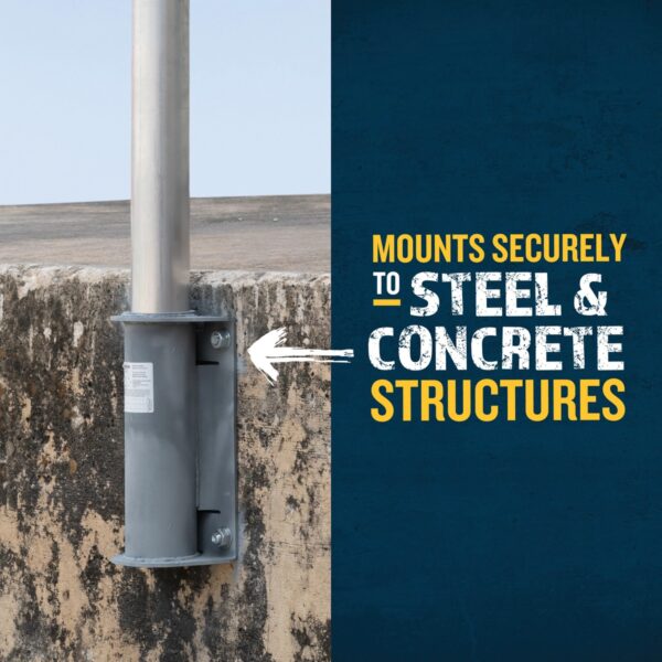 Werner L400005 Vertical Stanchion Base, Galvanized Steel, 16.25 in L x 9.5 in W x 5.75 in H, 32 lb product image