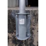 Werner L400005 Vertical Stanchion Base, Galvanized Steel, 16.25 in L x 9.5 in W x 5.75 in H, 32 lb product image