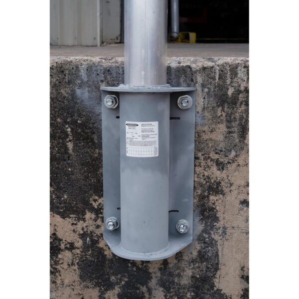 Werner L400005 Vertical Stanchion Base, Galvanized Steel, 16.25 in L x 9.5 in W x 5.75 in H, 32 lb product image