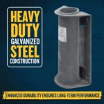 Werner L400005 Vertical Stanchion Base, Galvanized Steel, 16.25 in L x 9.5 in W x 5.75 in H, 32 lb product image