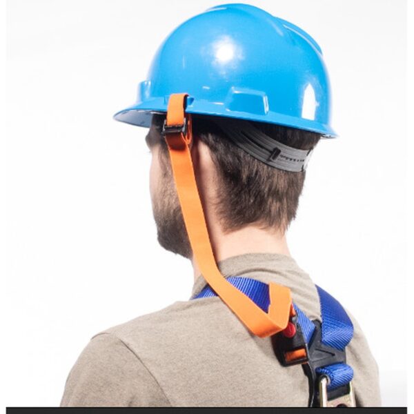 Werner M400004 Hard Hat Tether 16 in Elastic Polyester Webbing, Blue/Yellow product image