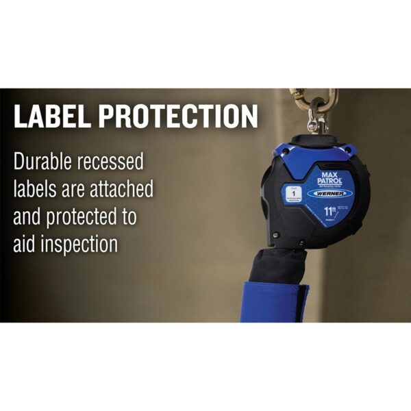 Werner R430011 Max Patrol Self-Retracting Lifeline, 11 ft Web, Class 1, Matte Black product image