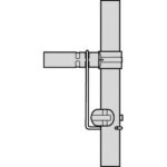 Werner 43-1 Scaffold Guardrail Holder, Steel, Silver, Fits Intermediate Scaffold Section Models 4104-4109, 4127-4129, 4204-4209, Pack of 4 product image