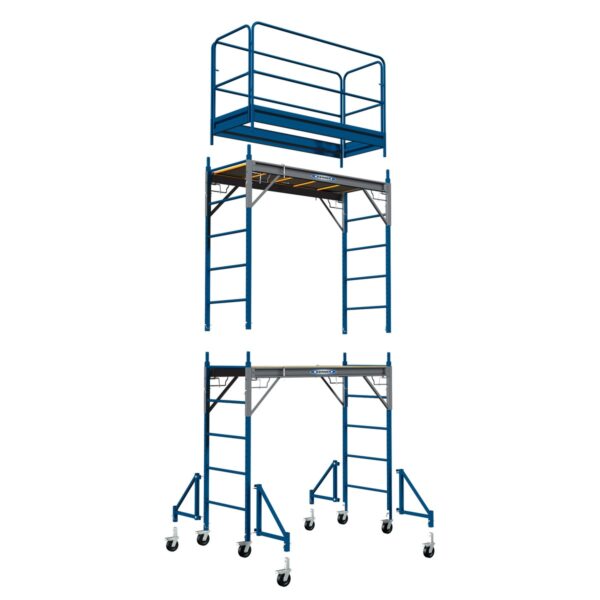 Werner NSRS-72 Steel 6ft Baker Rolling Scaffold, 1000 lb Load Capacity, Adjustable Platform product image