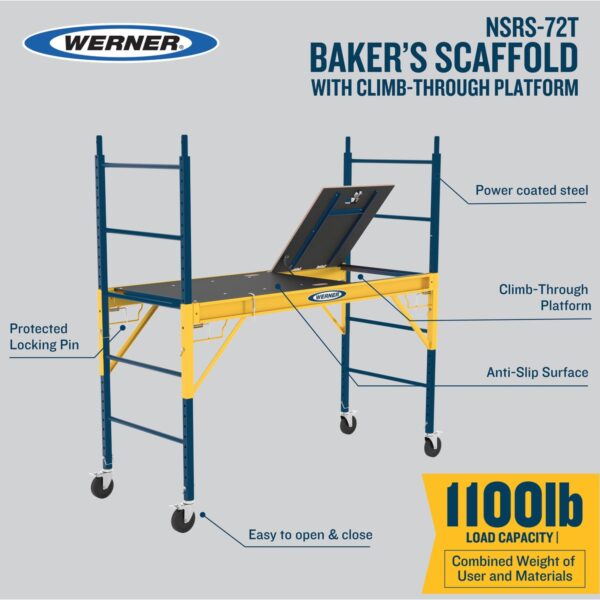 Werner NSRS-72T Steel Scaffold Trap Door System for 6 ft Baker Scaffolding Towers, 74.8 in L x 32 in W product image