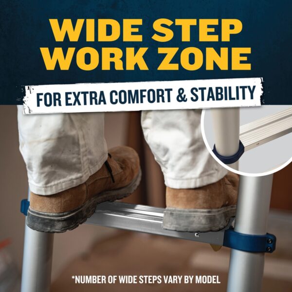 Werner TS1250 Telescoping Ladder Type IA, 12.5 ft, Blue/Yellow product image