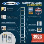Werner TS1250 Telescoping Ladder Type IA, 12.5 ft, Blue/Yellow product image
